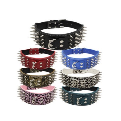 Super spiked dog collar pet punk rivet dog collar