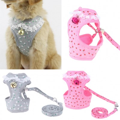 Pet Cat Small Dog Harness Cute Puppy Quick Release Dog Harness Leash