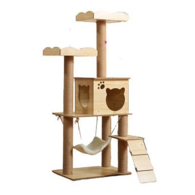 Luxury Wood Cat Toys Cat climbing Towers Cat Scratch Tree Condos Kitten House