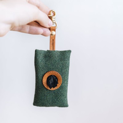 Poop Bag Holder Attaches to Dog Leash Fabric Dog Poop Bag Dispenser