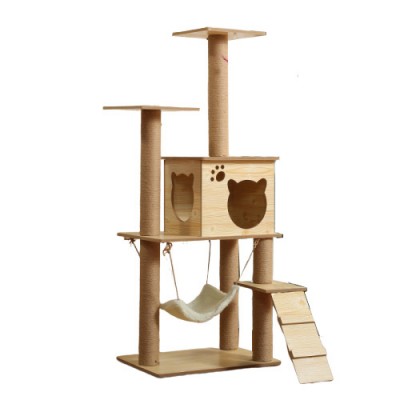 Good quality fancy cat tree house jumping climbing tower for pet